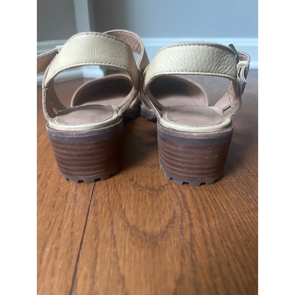 Madewell The‎ Claudie Mary Jane Sandal 8.5 Lug Sole Beige Leather
